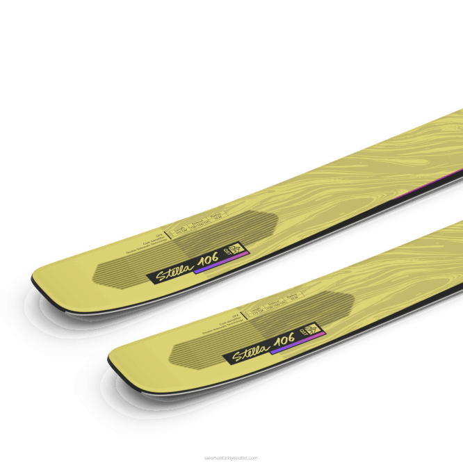 SalomonLF4H1012 bayanlar tüm dağ kayağı - qst stella 106 sarı armut/neon pembe