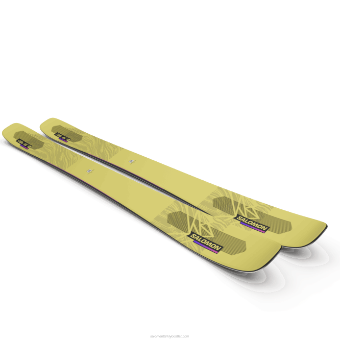 SalomonLF4H1012 bayanlar tüm dağ kayağı - qst stella 106 sarı armut/neon pembe