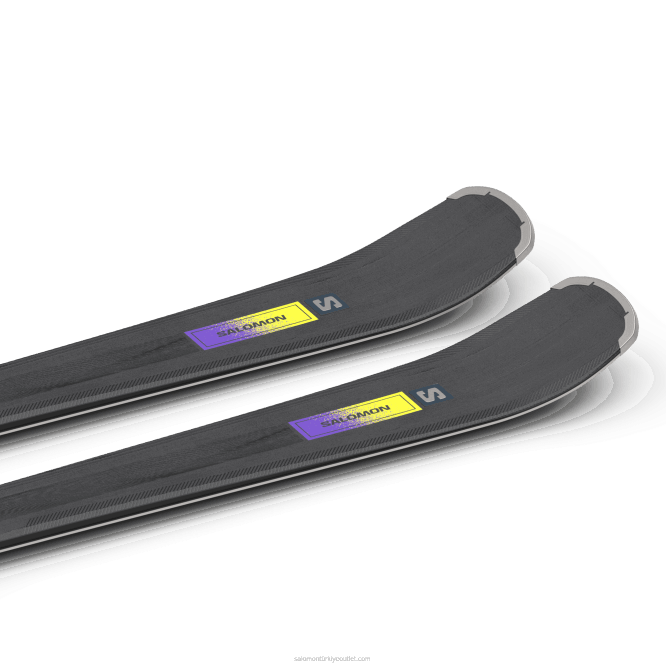 SalomonLF4H1013 bayanlar pistte kayak paketi - s/max n 10 xt (ve m11) siyah/asit yeşili/alacakaranlık moru
