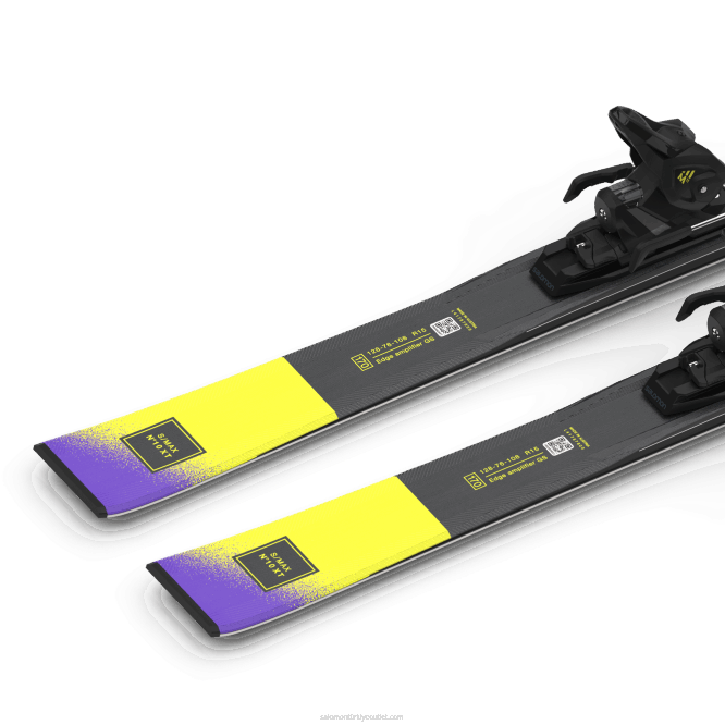 SalomonLF4H1013 bayanlar pistte kayak paketi - s/max n 10 xt (ve m11) siyah/asit yeşili/alacakaranlık moru