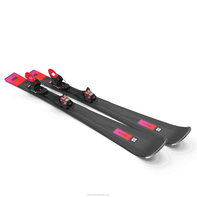 SalomonLF4H1022 bayanlar pistte kayak paketi - s/max n 6 xt (ve m10) siyah/kırmızı/şeker eriği