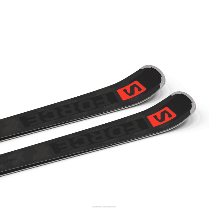 SalomonLF4H1023 bayanlar pistte kayak paketi - s/force ti80 (ve z12) siyah/neon mercan/castelrock