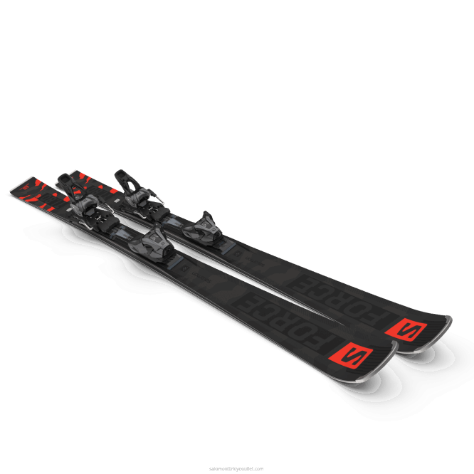 SalomonLF4H1023 bayanlar pistte kayak paketi - s/force ti80 (ve z12) siyah/neon mercan/castelrock