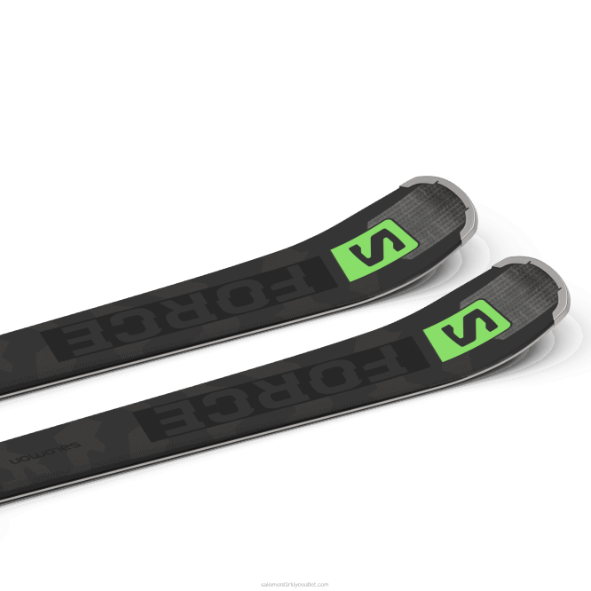 SalomonLF4H1024 bayanlar pistte kayak paketi - s/force ti76 (ve z12) siyah/pastel neon yeşili 1/castelrock