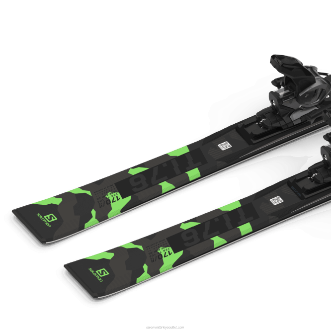 SalomonLF4H1024 bayanlar pistte kayak paketi - s/force ti76 (ve z12) siyah/pastel neon yeşili 1/castelrock