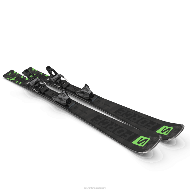 SalomonLF4H1024 bayanlar pistte kayak paketi - s/force ti76 (ve z12) siyah/pastel neon yeşili 1/castelrock