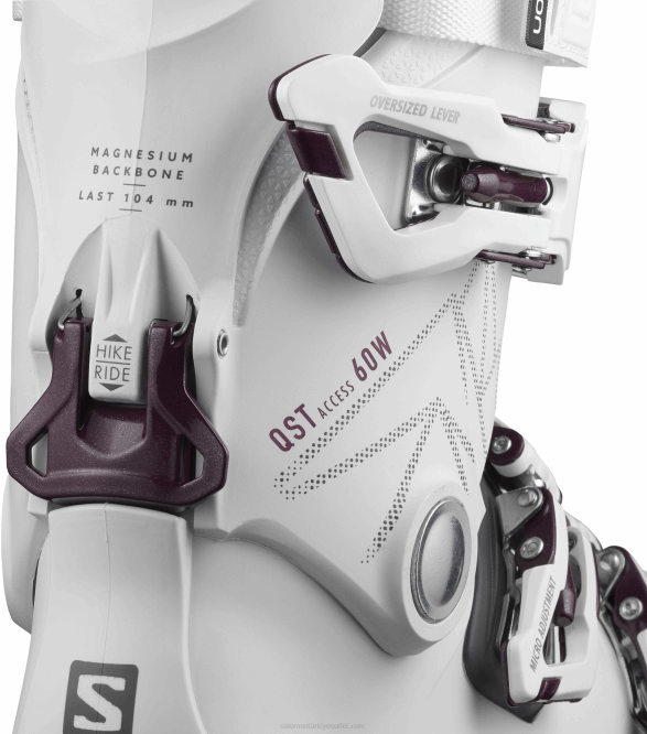 SalomonLF4H1041 kadın tüm dağ botları - qst access 60 beyaz/yarı saydam antrasit/bordo