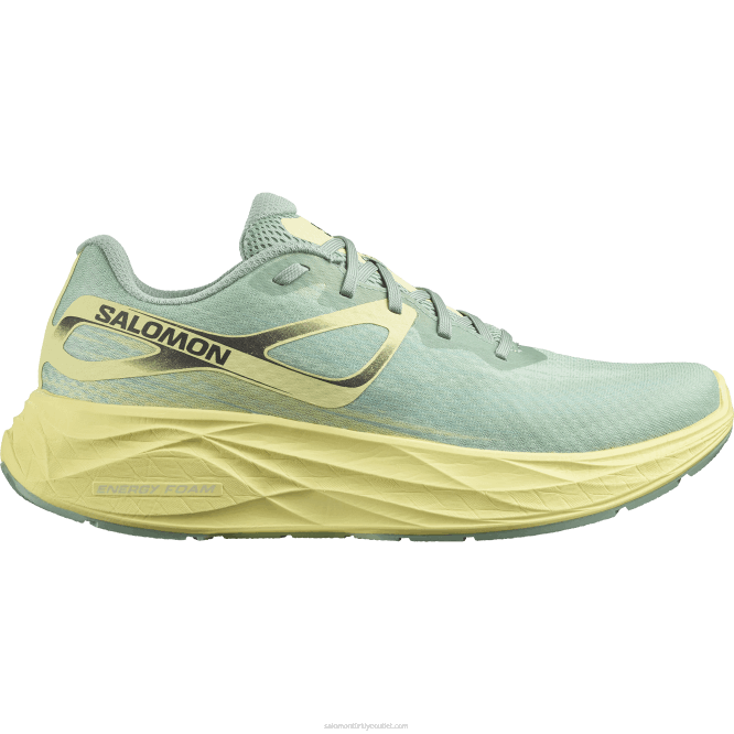 SalomonLF4H1062 erkek koşu ayakkabısı - aero glide granit yeşili/sarı iris/beyaz