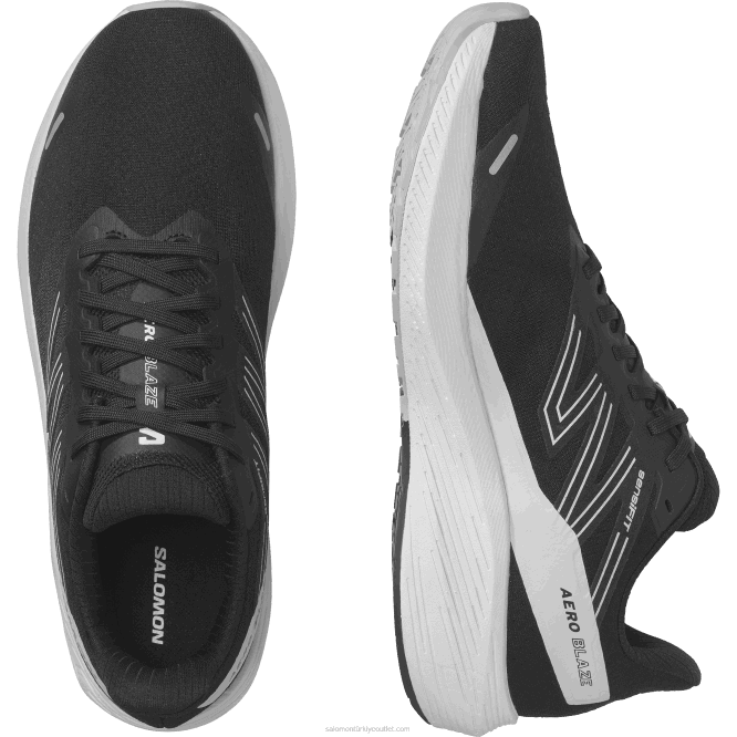 SalomonLF4H1067 erkek koşu ayakkabısı - aero blaze siyah/beyaz/ay taşı