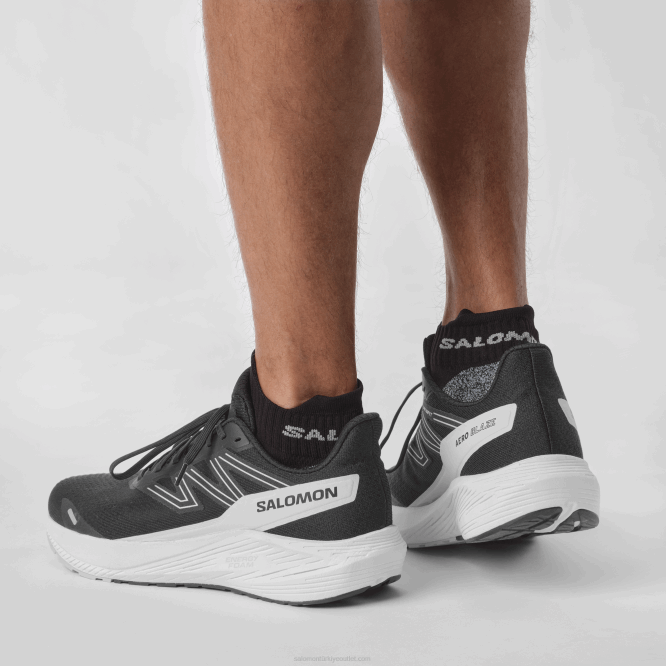 SalomonLF4H1067 erkek koşu ayakkabısı - aero blaze siyah/beyaz/ay taşı