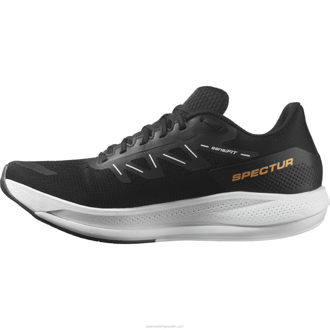 SalomonLF4H1078 erkek koşu ayakkabısı - spectur siyah/beyaz/parlak turuncu