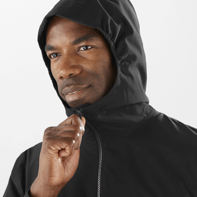 SalomonLF4H1105 Shell erkek ceketi - su geçirmezliği keşfedin koyu siyah