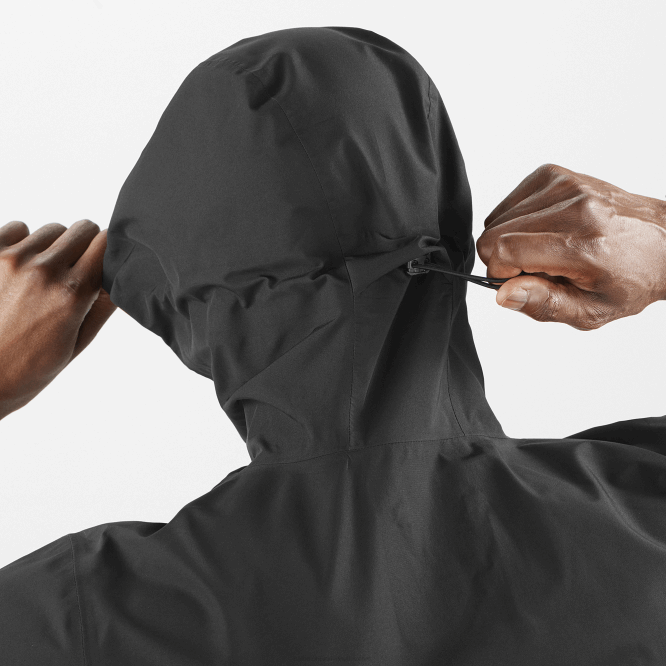 SalomonLF4H1106 erkek kabuk ceket - gore-tex 25l anahat koyu siyah