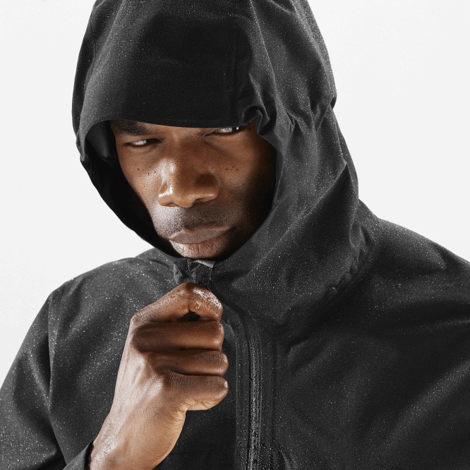 SalomonLF4H1106 erkek kabuk ceket - gore-tex 25l anahat koyu siyah