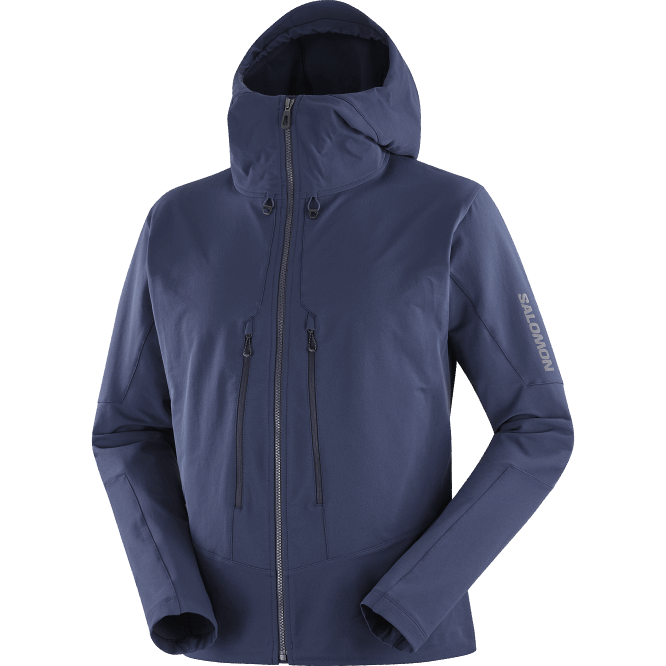 SalomonLF4H1107 tam boy fermuarlı orta katman erkek ceketi - outpeak softshell lacivert iris