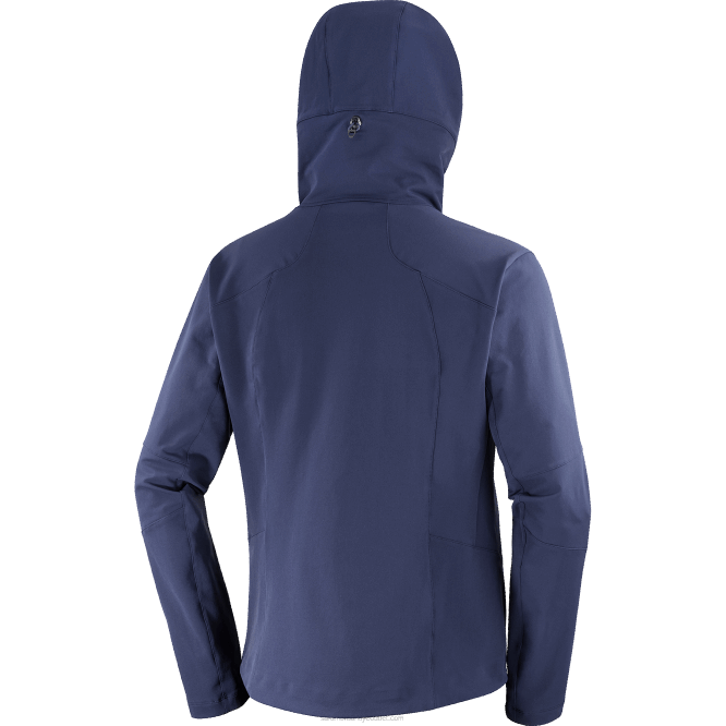SalomonLF4H1107 tam boy fermuarlı orta katman erkek ceketi - outpeak softshell lacivert iris