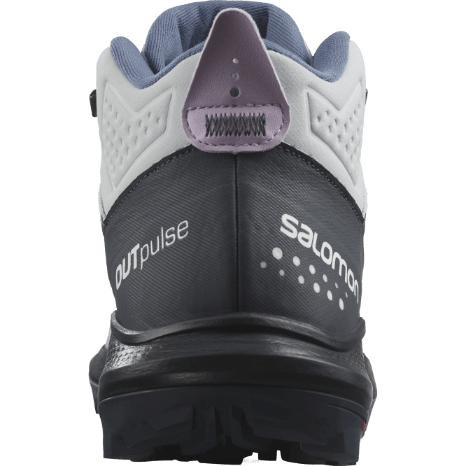 SalomonLF4H1114 kadın yürüyüş botları - outpulse mid gore-tex kutup buzu/hindistan mürekkebi/orkide çiçeği