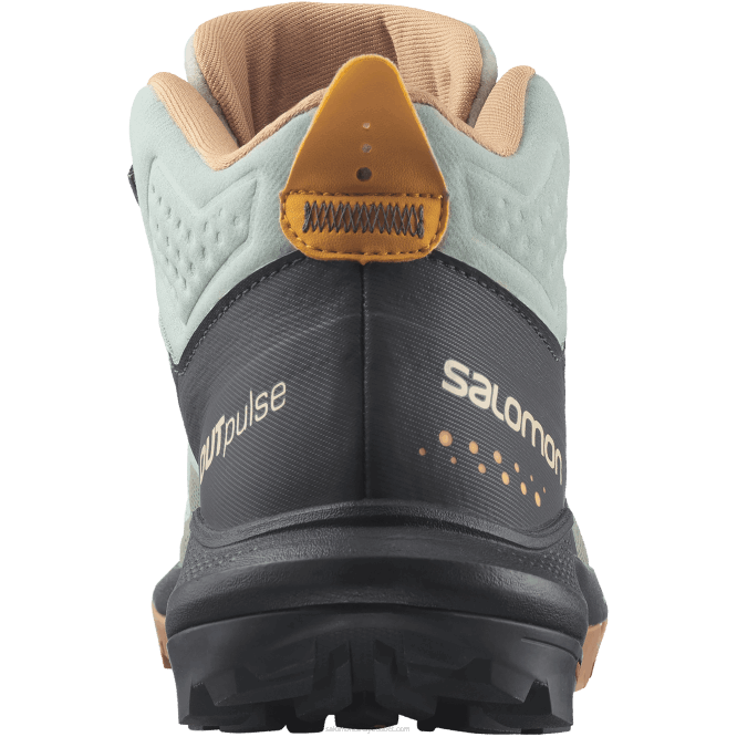 SalomonLF4H1115 kadın yürüyüş botları - outpulse mid gore-tex ferforje/abanoz/parlak turuncu