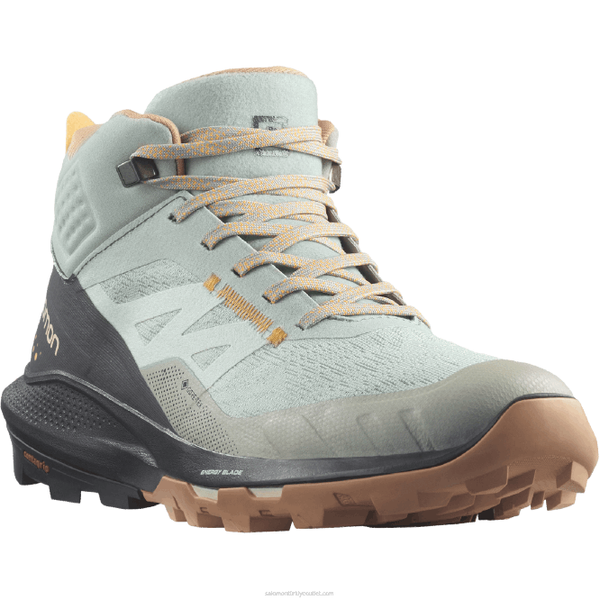 SalomonLF4H1115 kadın yürüyüş botları - outpulse mid gore-tex ferforje/abanoz/parlak turuncu