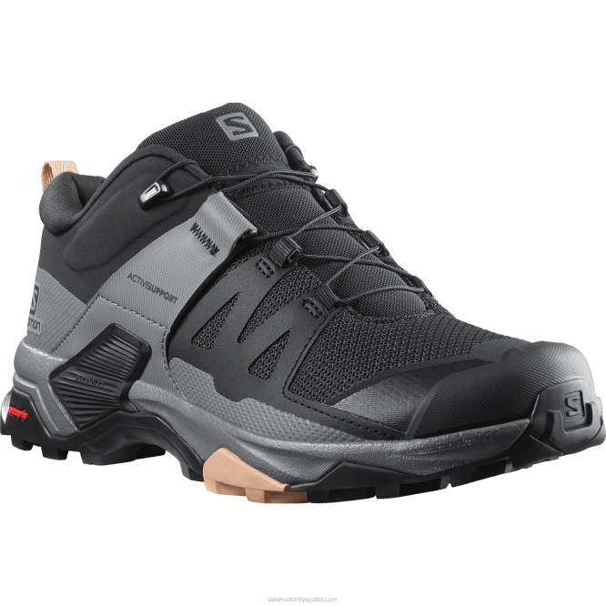 SalomonLF4H1119 kadın yürüyüş ayakkabısı - x ultra 4 siyah/sessiz gölge/sirocco