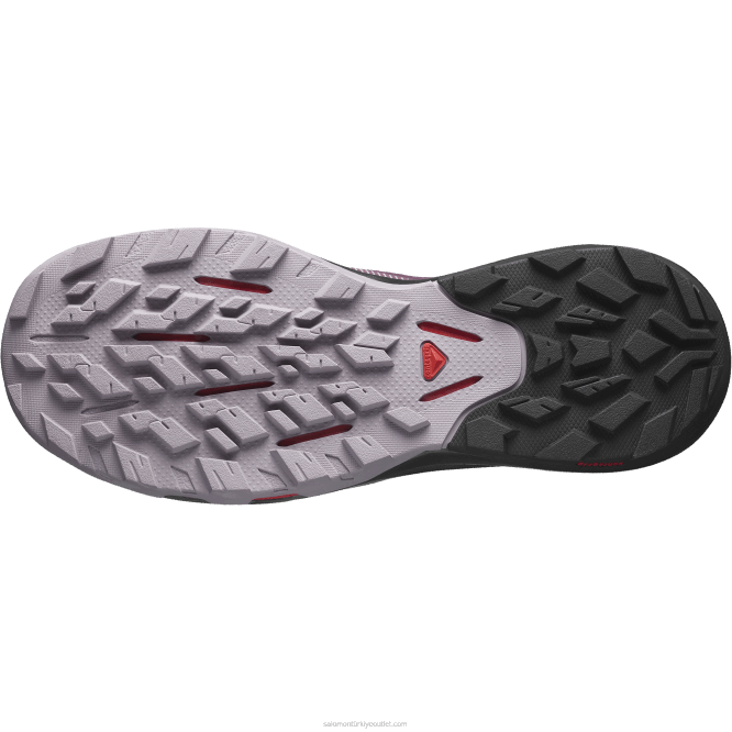 SalomonLF4H1122 kadın yürüyüş ayakkabısı - outpulse gore-tex lale ağacı/siyah/haşhaş kırmızısı