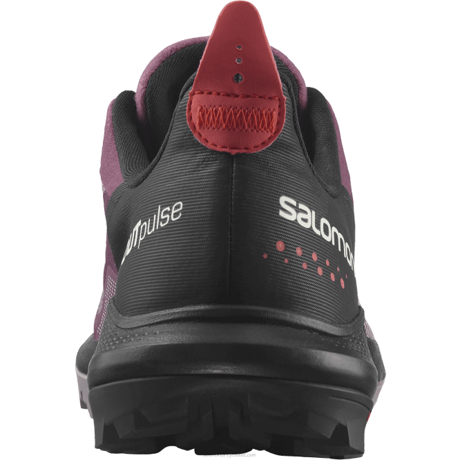 SalomonLF4H1122 kadın yürüyüş ayakkabısı - outpulse gore-tex lale ağacı/siyah/haşhaş kırmızısı