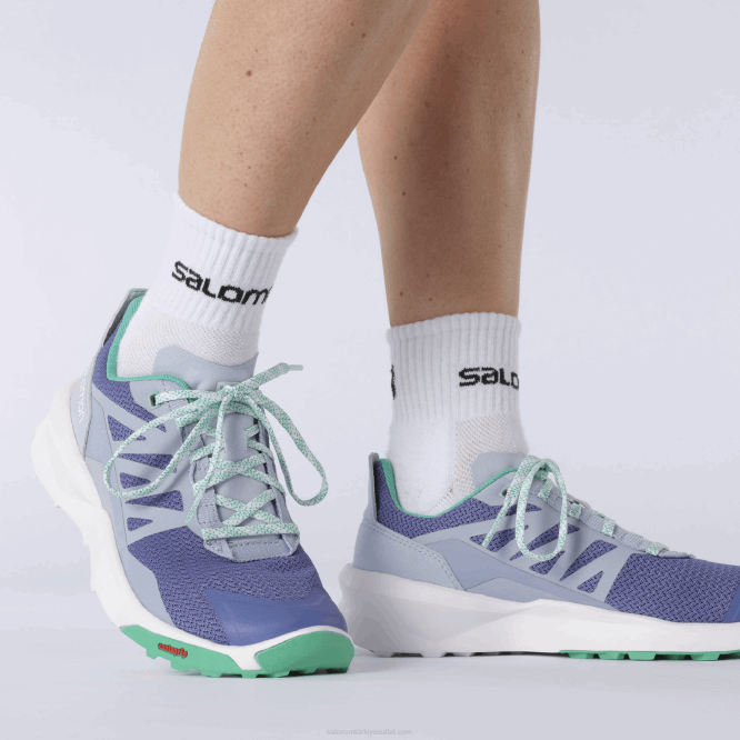 SalomonLF4H1127 kadın yürüyüş ayakkabısı - devriye kadife sabah/zen mavisi/nane yaprağı