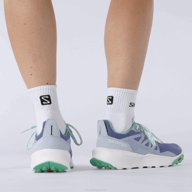 SalomonLF4H1127 kadın yürüyüş ayakkabısı - devriye kadife sabah/zen mavisi/nane yaprağı