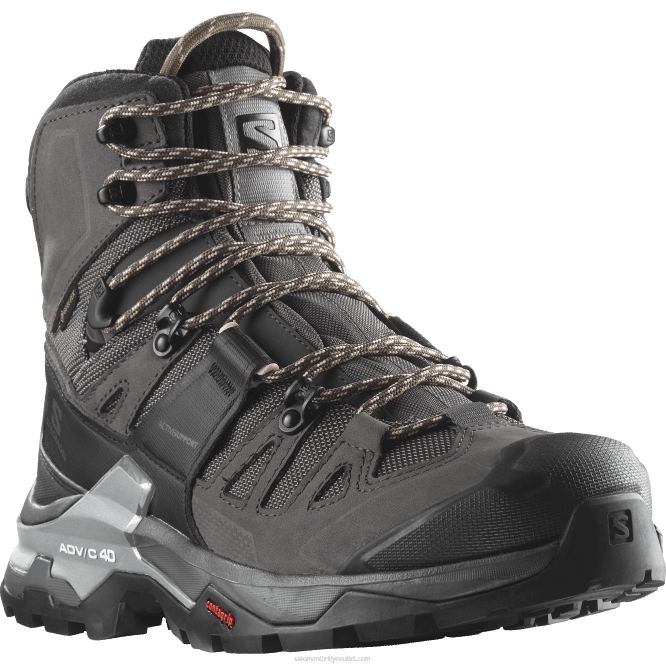 SalomonLF4H1128 kadın deri yürüyüş botları - quest 4 gore-tex mıknatıs/siyah/güneş öpücüğü