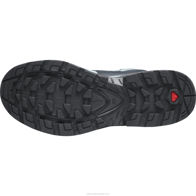 SalomonLF4H1129 kadın deri yürüyüş botları - quest 4 gore-tex arduvaz/asker/opal mavi