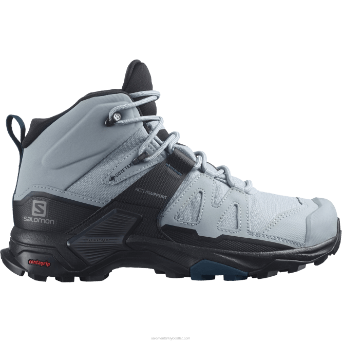 SalomonLF4H1141 kadın yürüyüş botları - x ultra 4 orta genişlikte gore-tex taş ocağı/siyah/lejyon mavisi