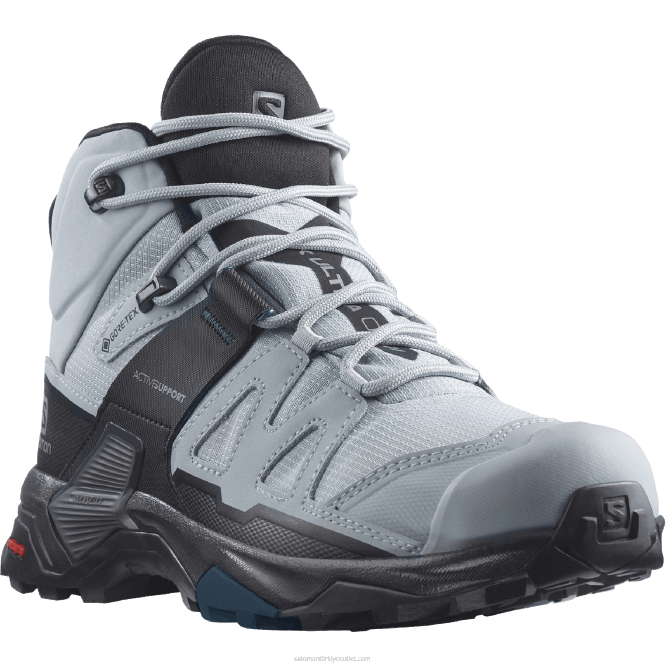 SalomonLF4H1141 kadın yürüyüş botları - x ultra 4 orta genişlikte gore-tex taş ocağı/siyah/lejyon mavisi