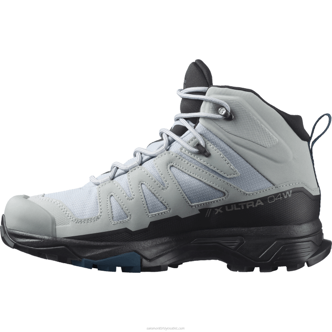 SalomonLF4H1141 kadın yürüyüş botları - x ultra 4 orta genişlikte gore-tex taş ocağı/siyah/lejyon mavisi