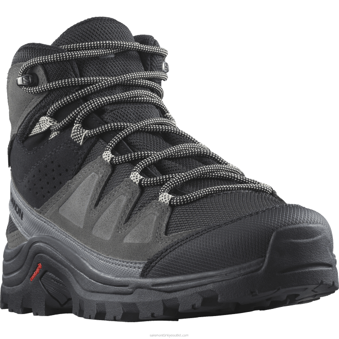 SalomonLF4H1142 kadın deri yürüyüş botları - quest rove gore-tex siyah/mıknatıs/sessiz gölge