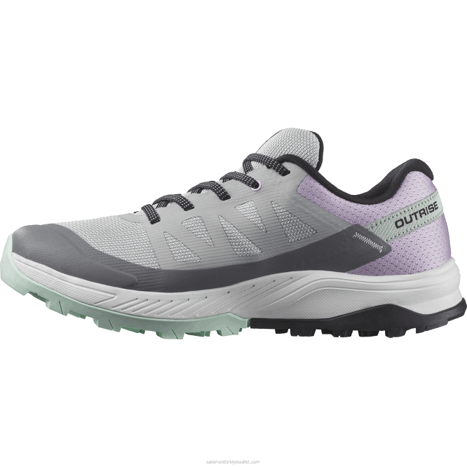 SalomonLF4H1145 kadın yürüyüş ayakkabısı - outrise clima su geçirmez taş ocağı/orkide çiçek/yucca