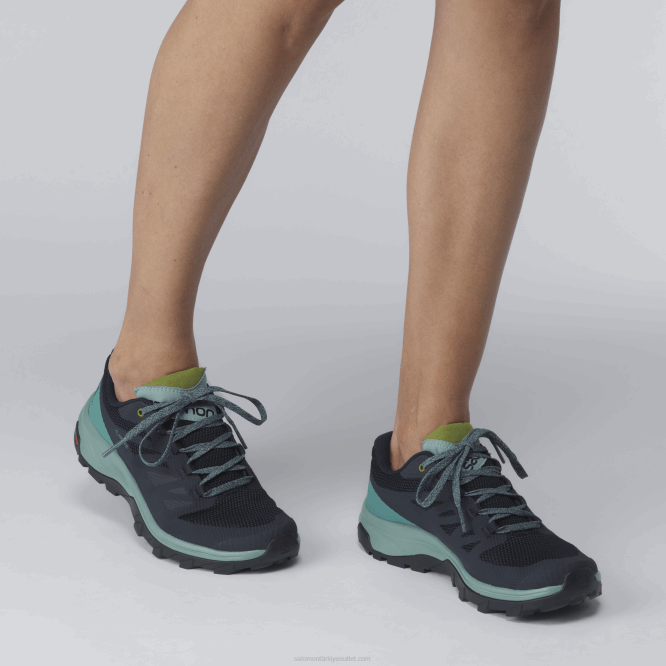 SalomonLF4H1147 kadın yürüyüş ayakkabısı - gore-tex anahat kafes/lacivert blazer/guacamole