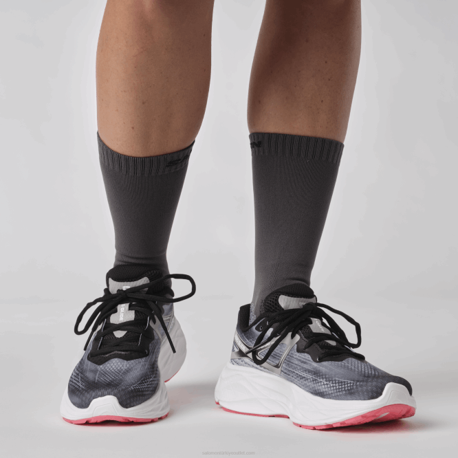 SalomonLF4H1148 kadın koşu ayakkabısı - aero glide siyah/alaşım/çay gülü