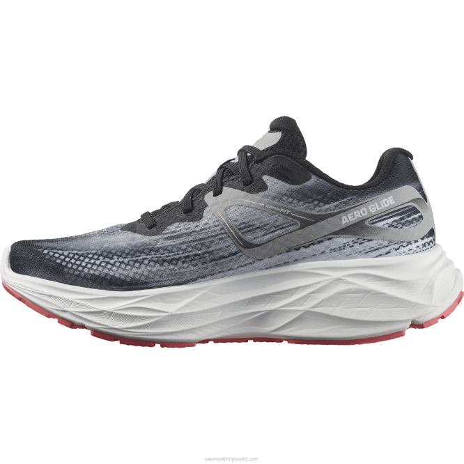 SalomonLF4H1148 kadın koşu ayakkabısı - aero glide siyah/alaşım/çay gülü