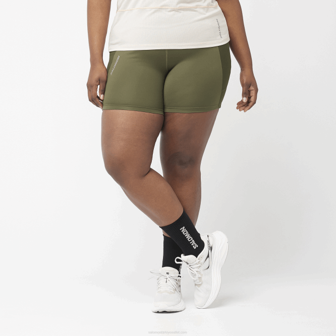 SalomonLF4H1153 kadın kısa taytı - cross run 5 üzüm yaprağı/orman gecesi