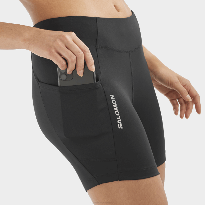 SalomonLF4H1154 kadın kısa taytı - cross run 5 koyu siyah