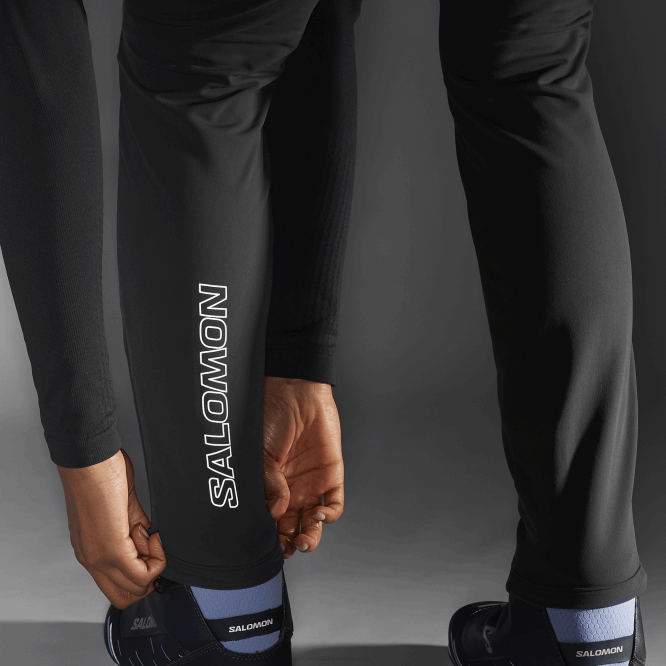 SalomonLF4H1164 kadın taytı - gore tex infinium rüzgar durdurucu koyu siyah