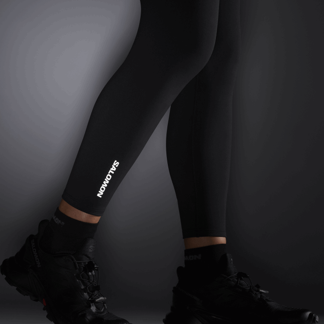 SalomonLF4H1166 kadın taytı - çapraz multi 23 koyu siyah