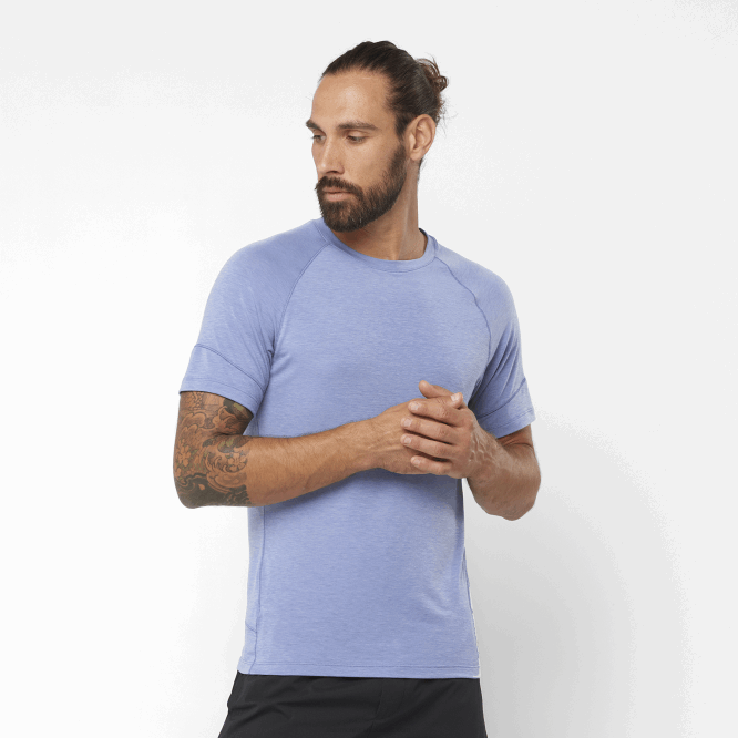 SalomonLF4H1198 kısa kollu erkek tişörtü - runlife İngiliz malikanesi / heather