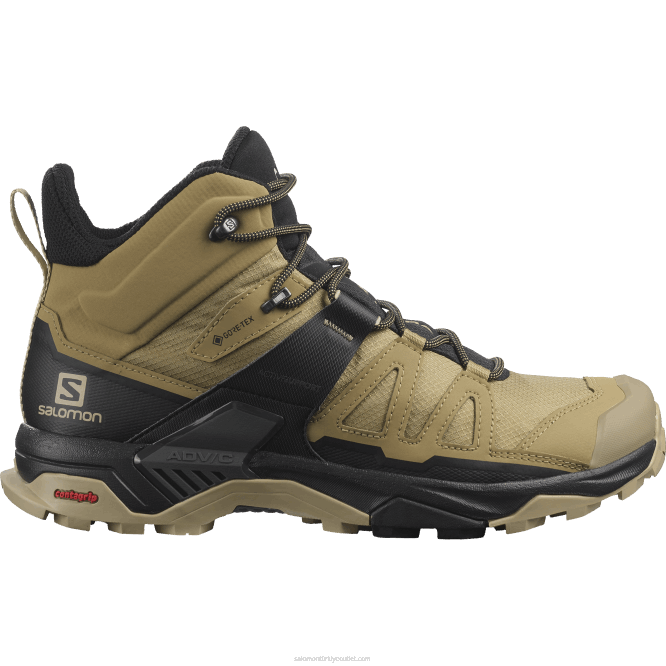 SalomonLF4H12 erkek yürüyüş botları - x ultra 4 orta gore-tex varek/siyah/safari