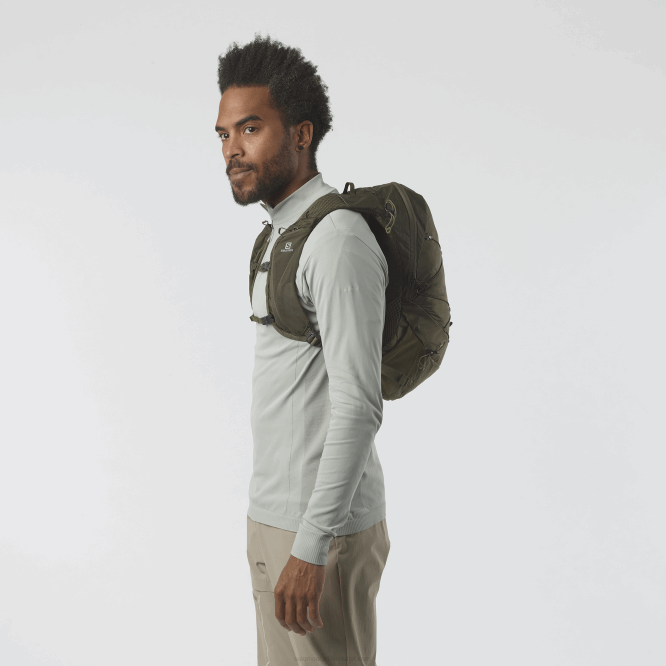 SalomonLF4H1205 erkek yürüyüş çantası - xt 10 zeytin gecesi/martini zeytini