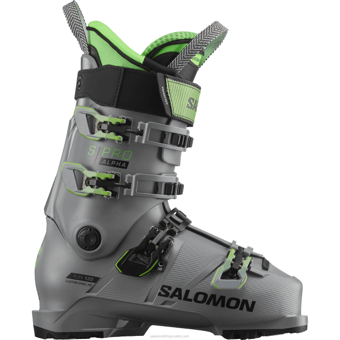 SalomonLF4H1230 erkek pist botu - s/pro alpha 120 çelik grisi/pastel neon yeşili 1/siyah