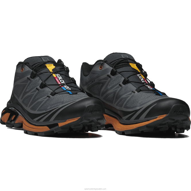 SalomonLF4H126 erkek spor ayakkabı - xt-6 gore-tex yardımcı programı siyah/abanoz/marmelat