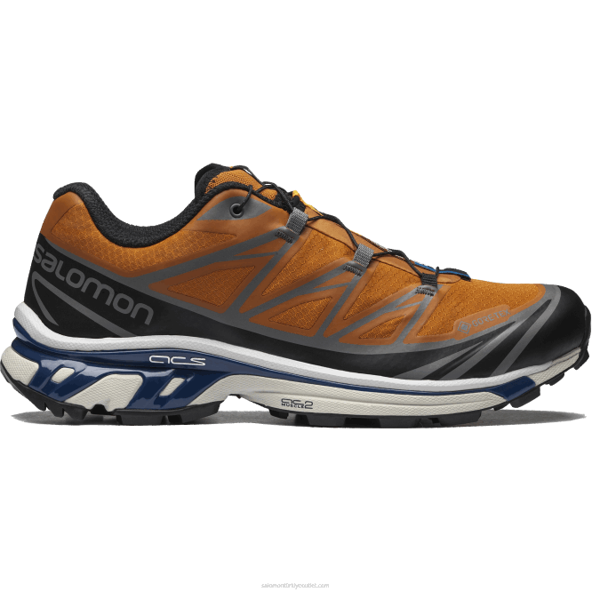 SalomonLF4H127 erkek spor ayakkabı - xt-6 gore-tex yardımcı programı marmelat/siyah/lacivert şakayık