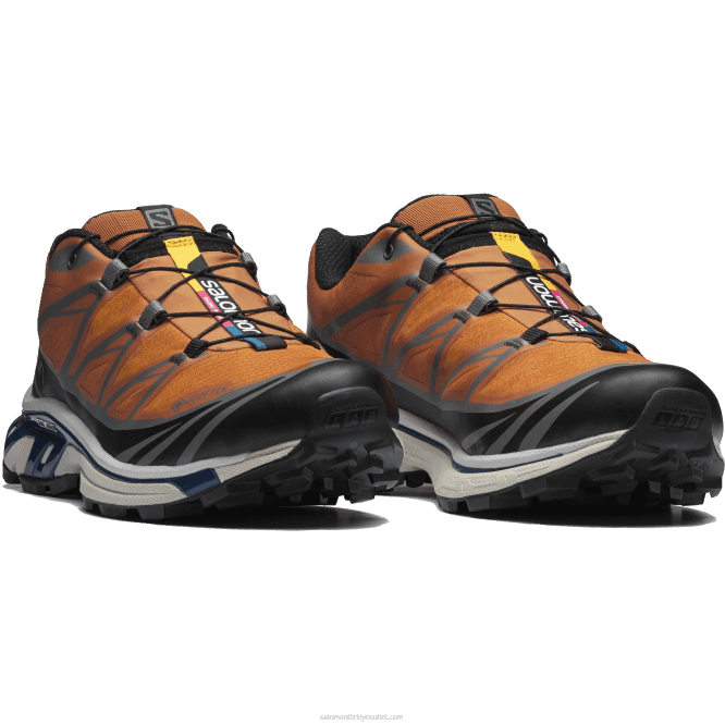SalomonLF4H127 erkek spor ayakkabı - xt-6 gore-tex yardımcı programı marmelat/siyah/lacivert şakayık