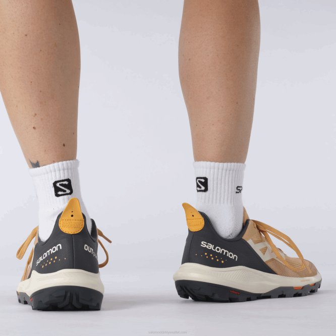 SalomonLF4H1281 kadın yürüyüş ayakkabısı - outpulse çemen/abanoz/parlayan turuncu